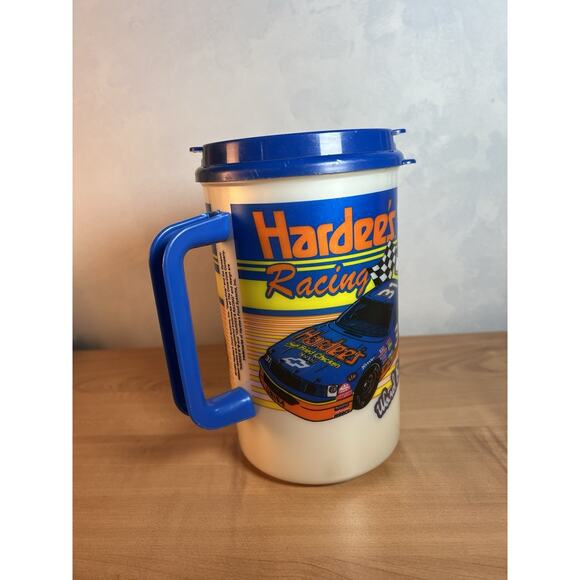 Vintage Hardees Racing Nascar 31 Ward Burton 32oz Thermos Coffee Mug Cup 1994 - Picture 3 of 9